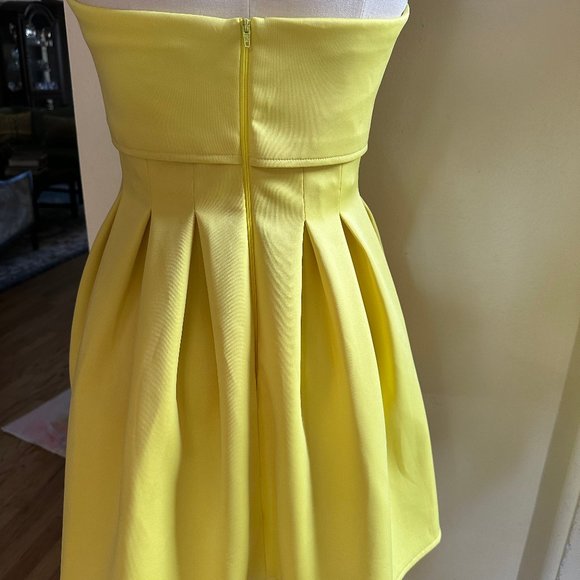 Asos Yellow Scuba Strapless Dress - Picture 4 of 6